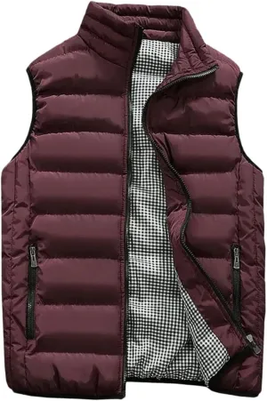 Dcvmvmn Men Autumn Winter Coat Padded Cotton Vest Warm Thick Vest Tops Jacket Men's Winter Coats