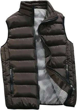 Dcvmvmn Men Autumn Winter Coat Padded Cotton Vest Warm Thick Vest Tops Jacket Men's Winter Coats
