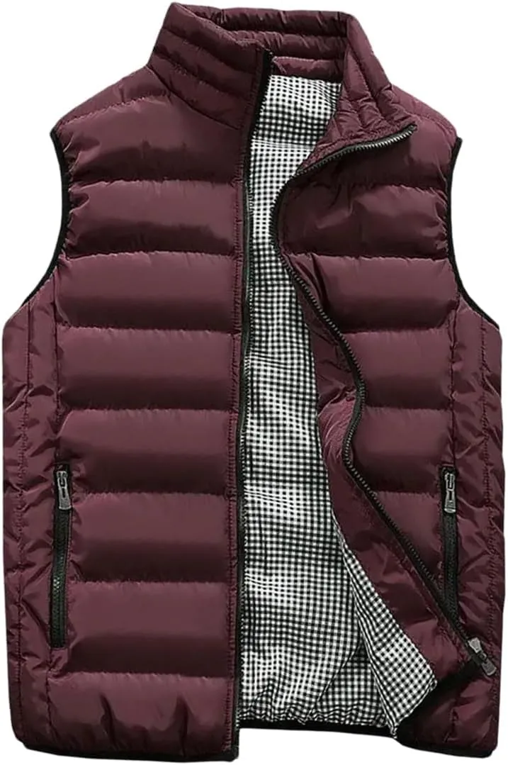 Dcvmvmn Men Autumn Winter Coat Padded Cotton Vest Warm Thick Vest Tops Jacket Men's Winter Coats