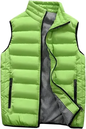 Dcvmvmn Men Autumn Winter Coat Padded Cotton Vest Warm Thick Vest Tops Jacket Men's Winter Coats