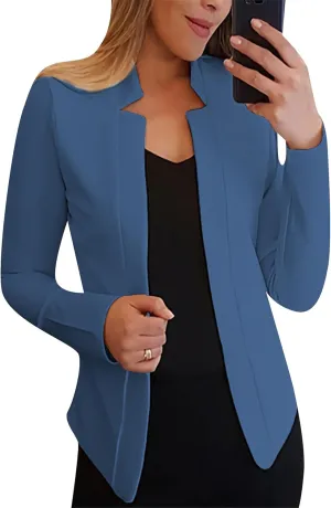 DIACACY Womens Cropped Formal Open Front Blazers Suit Long Sleeve Slim Blazers Jacket Cardigan