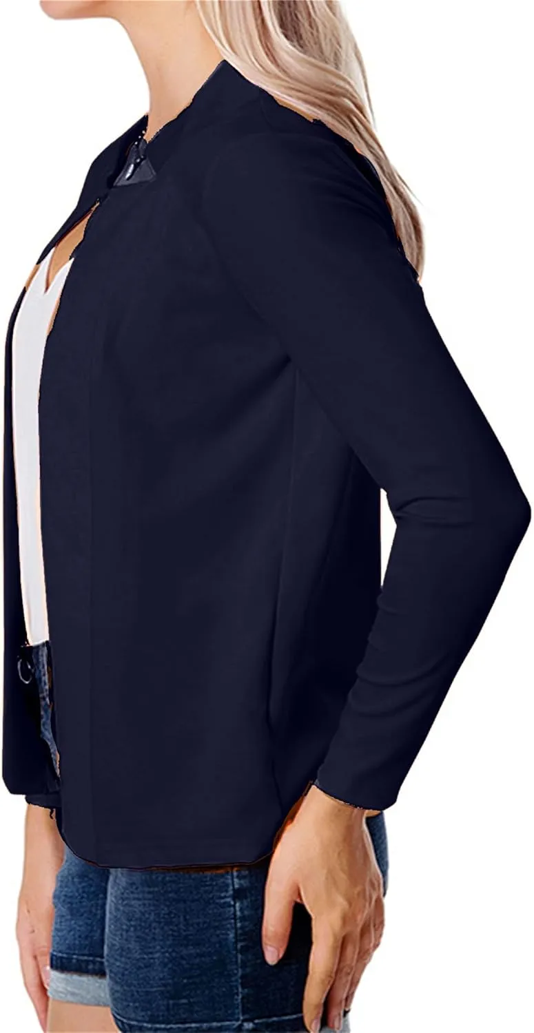 DIACACY Womens Cropped Formal Open Front Blazers Suit Long Sleeve Slim Blazers Jacket Cardigan