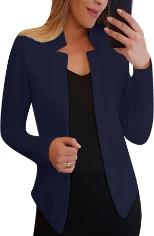 DIACACY Womens Cropped Formal Open Front Blazers Suit Long Sleeve Slim Blazers Jacket Cardigan