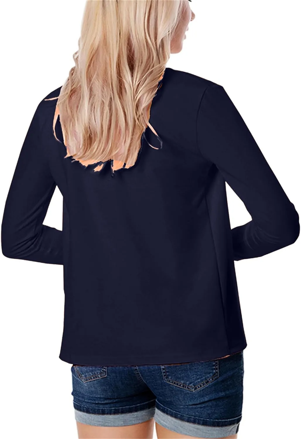 DIACACY Womens Cropped Formal Open Front Blazers Suit Long Sleeve Slim Blazers Jacket Cardigan