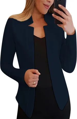 DIACACY Womens Cropped Formal Open Front Blazers Suit Long Sleeve Slim Blazers Jacket Cardigan
