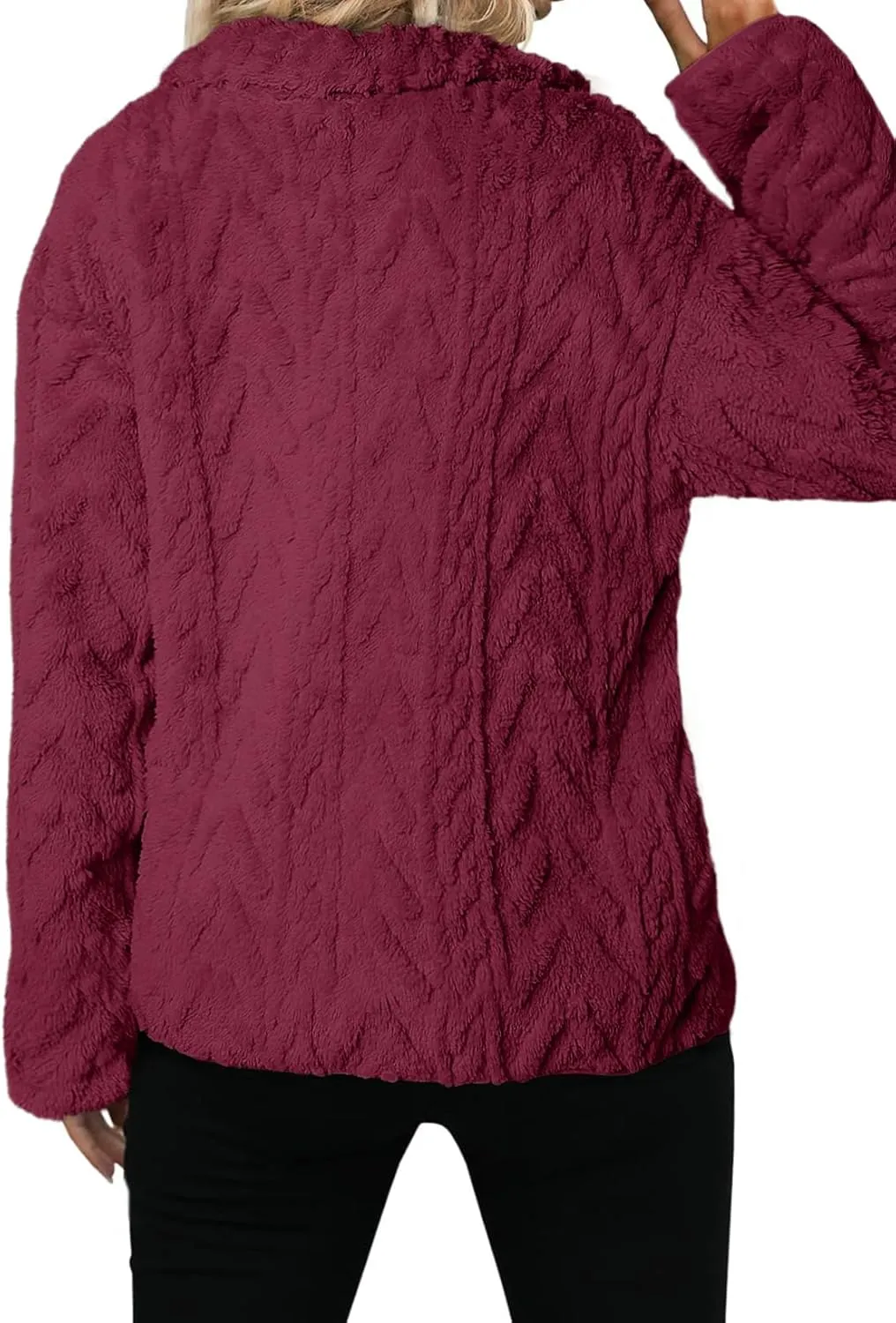 Dokotoo Winter Fleece Jacket for Women Oversized Zipper Up 2024 Stand Collar with Pockets Baggy Coats