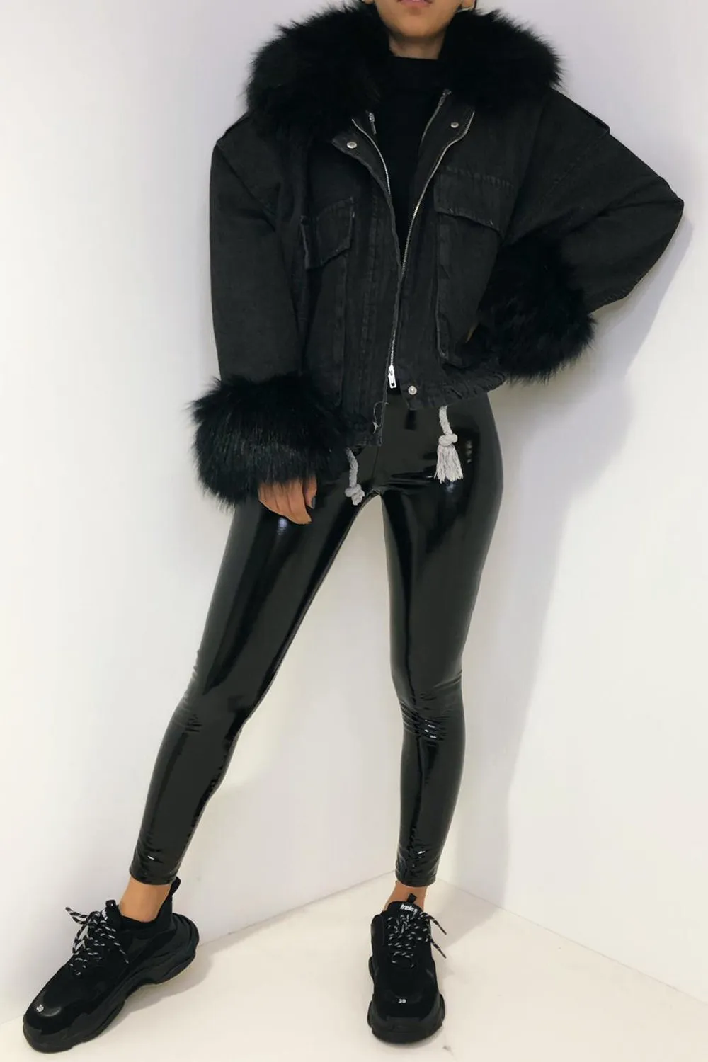 Eloise Black Super Soft Black Faux Fur Jacket