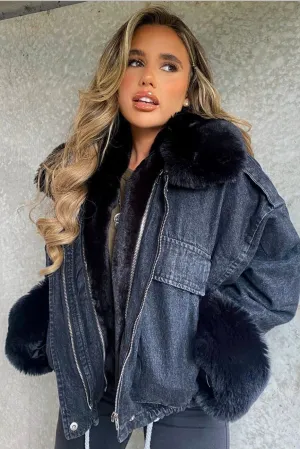 Eloise Black Super Soft Black Faux Fur Jacket