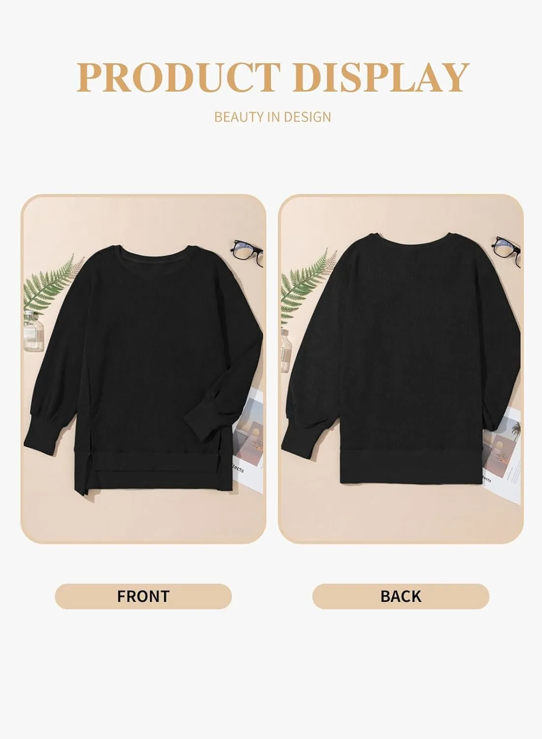 Eytino Plus Size Sweatshirt for Women Oversized Long Sleeve Crewneck Casual Loose Fall Fashion Outfits Tops(1X-5X)