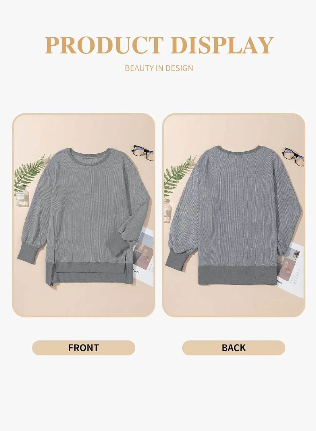 Eytino Plus Size Sweatshirt for Women Oversized Long Sleeve Crewneck Casual Loose Fall Fashion Outfits Tops(1X-5X)