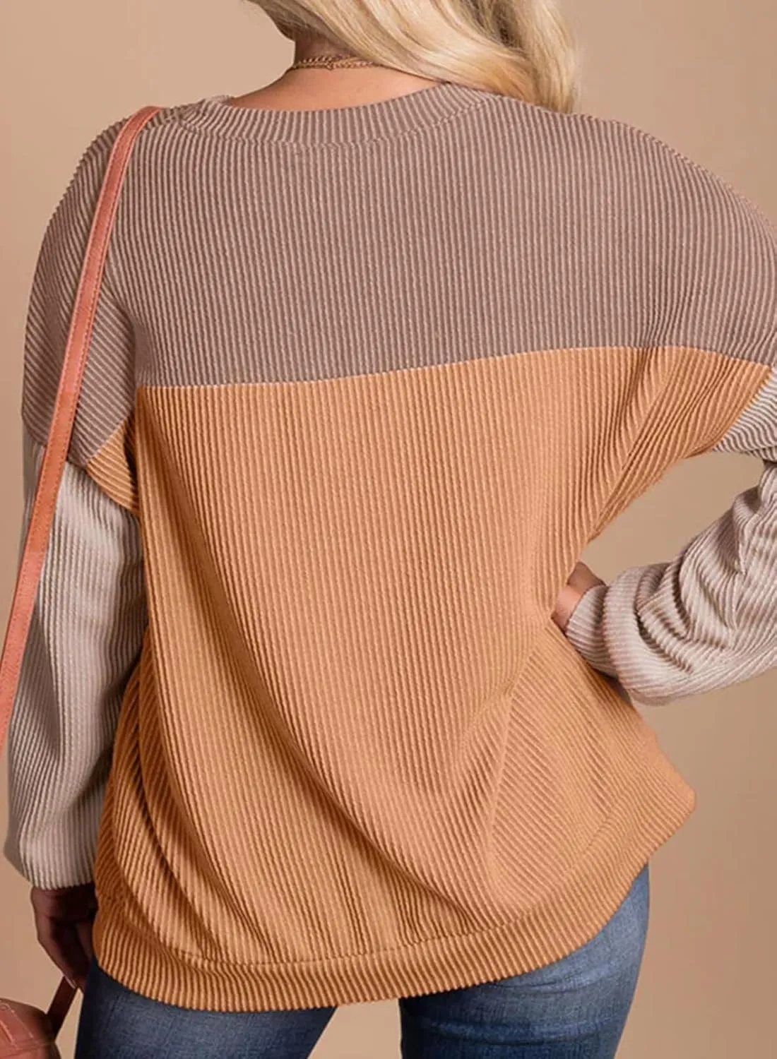 Eytino Plus Size Sweatshirt for Women Striped Colorblock Long Sleeve Crewneck Casual Loose Pullover Shirt Top(1X-5X)