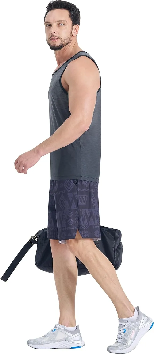 EZRUN Men's Tank Tops Quick Dry Workout Gym Sleeveless Shirts Summer Running Athletic Swim Shirts
