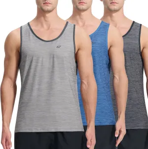 EZRUN Men's Tank Tops Quick Dry Workout Gym Sleeveless Shirts Summer Running Athletic Swim Shirts