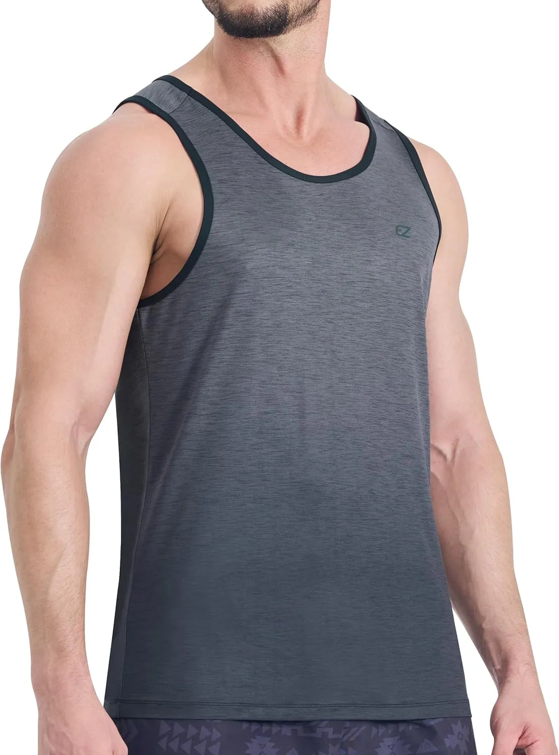 EZRUN Men's Tank Tops Quick Dry Workout Gym Sleeveless Shirts Summer Running Athletic Swim Shirts