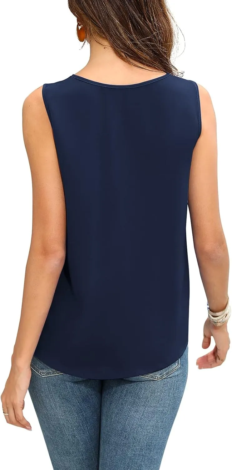 Fall Dressy Chiffon Blouses for Women V Neck Tie Front 3/4 Sleeve Tops Business Casual Office Work Loose Top Shirts