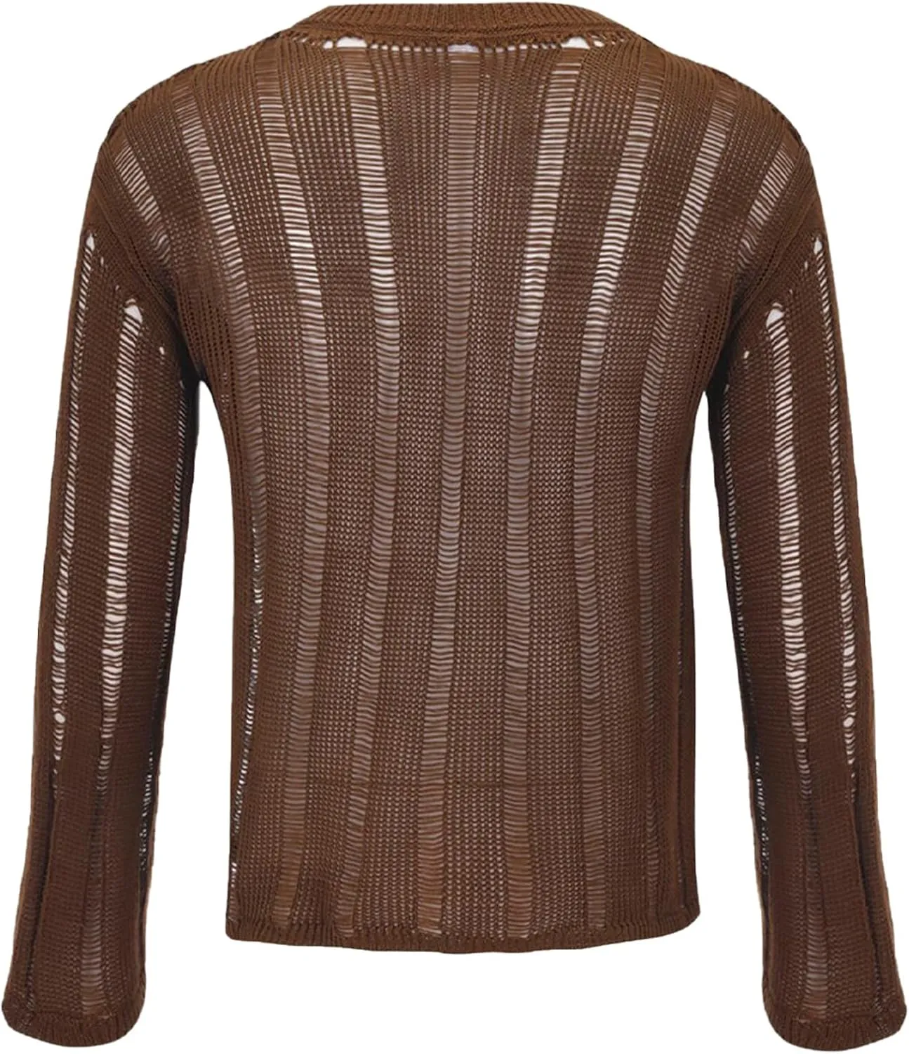 FEOYA Mens Mesh See Through Shirts Sheer Transparent Club Party Casual Top Undershirts
