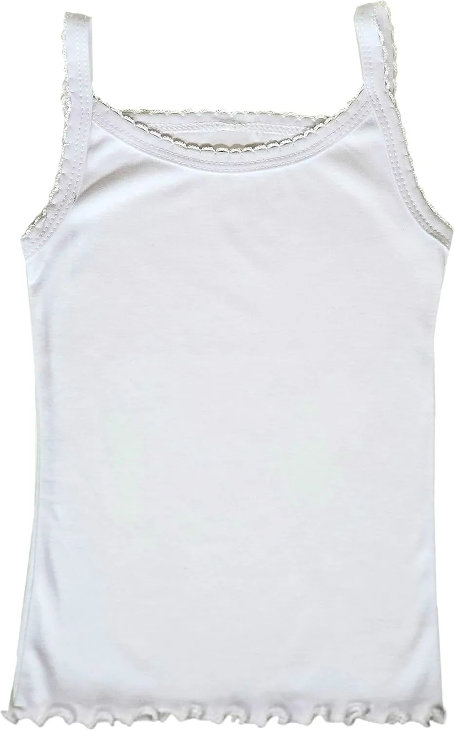 Girls Tank Top Camisoles, Pack of 8, White and Floral Print, Sleeveless Cotton Undershirts