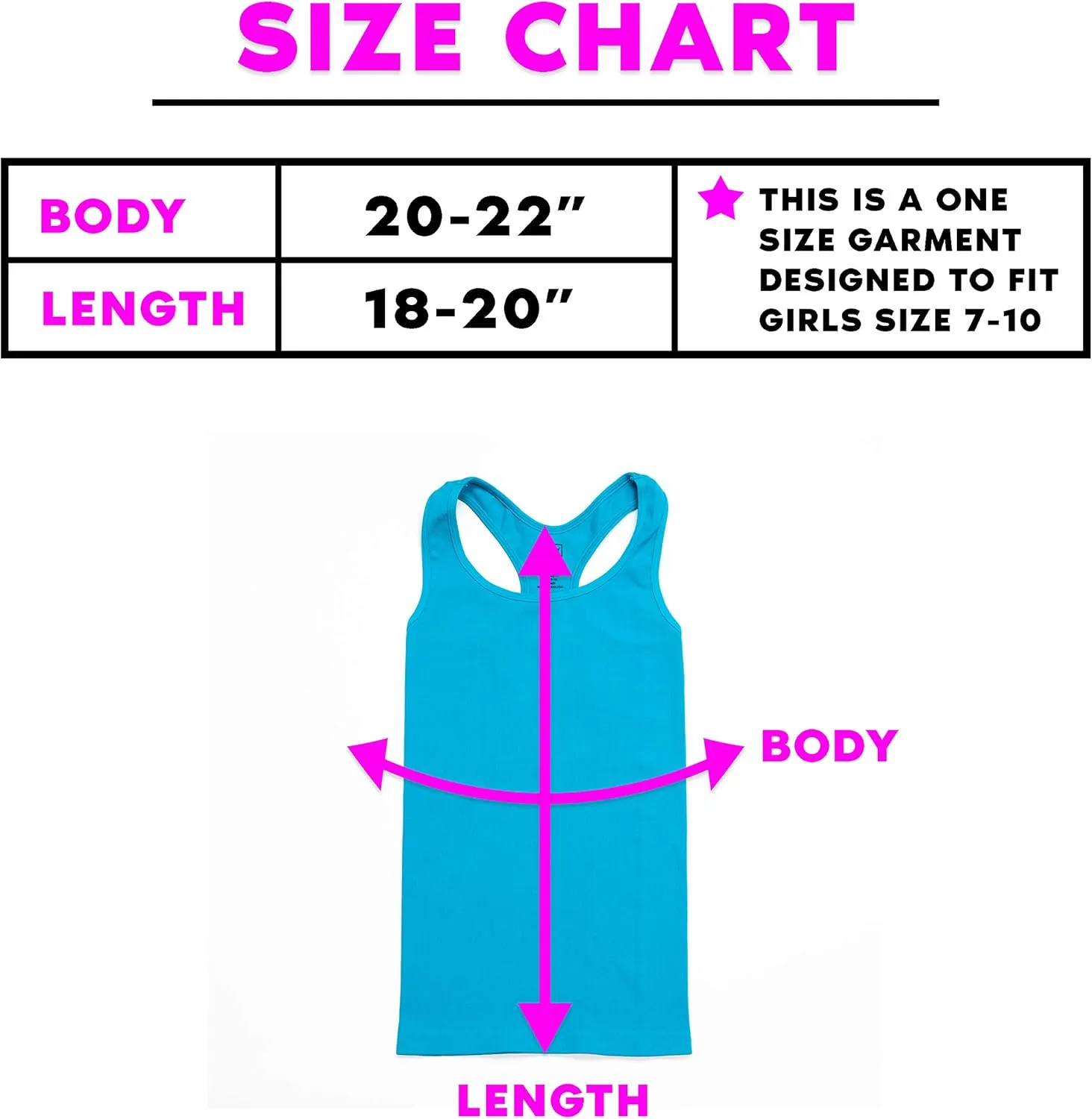 Girls Tank Tops - Racerback Athletic Dance Tops for Cheer Practice Wear - Fits Ages 7-10