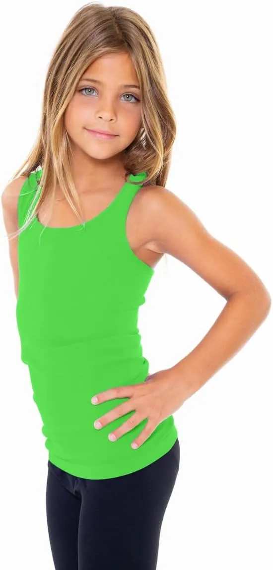 Girls Tank Tops - Racerback Athletic Dance Tops for Cheer Practice Wear - Fits Ages 7-10