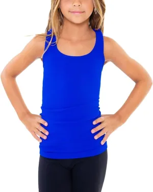 Girls Tank Tops - Racerback Athletic Dance Tops for Cheer Practice Wear - Fits Ages 7-10