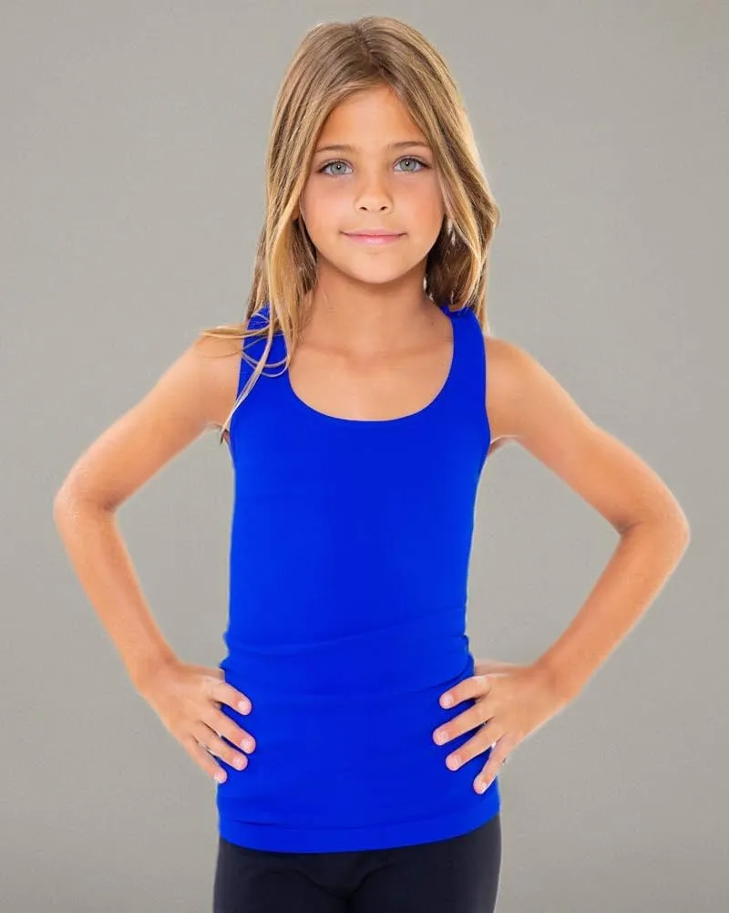 Girls Tank Tops - Racerback Athletic Dance Tops for Cheer Practice Wear - Fits Ages 7-10