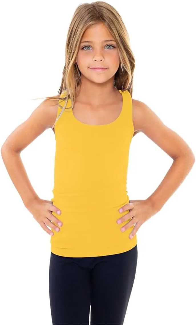 Girls Tank Tops - Racerback Athletic Dance Tops for Cheer Practice Wear - Fits Ages 7-10