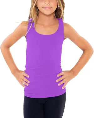 Girls Tank Tops - Racerback Athletic Dance Tops for Cheer Practice Wear - Fits Ages 7-10