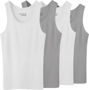 Glory Max 4-6 Pack Men 100% Cotton Ribbed Plain Tank Tops Wife Beater A-Shirts Undershirts