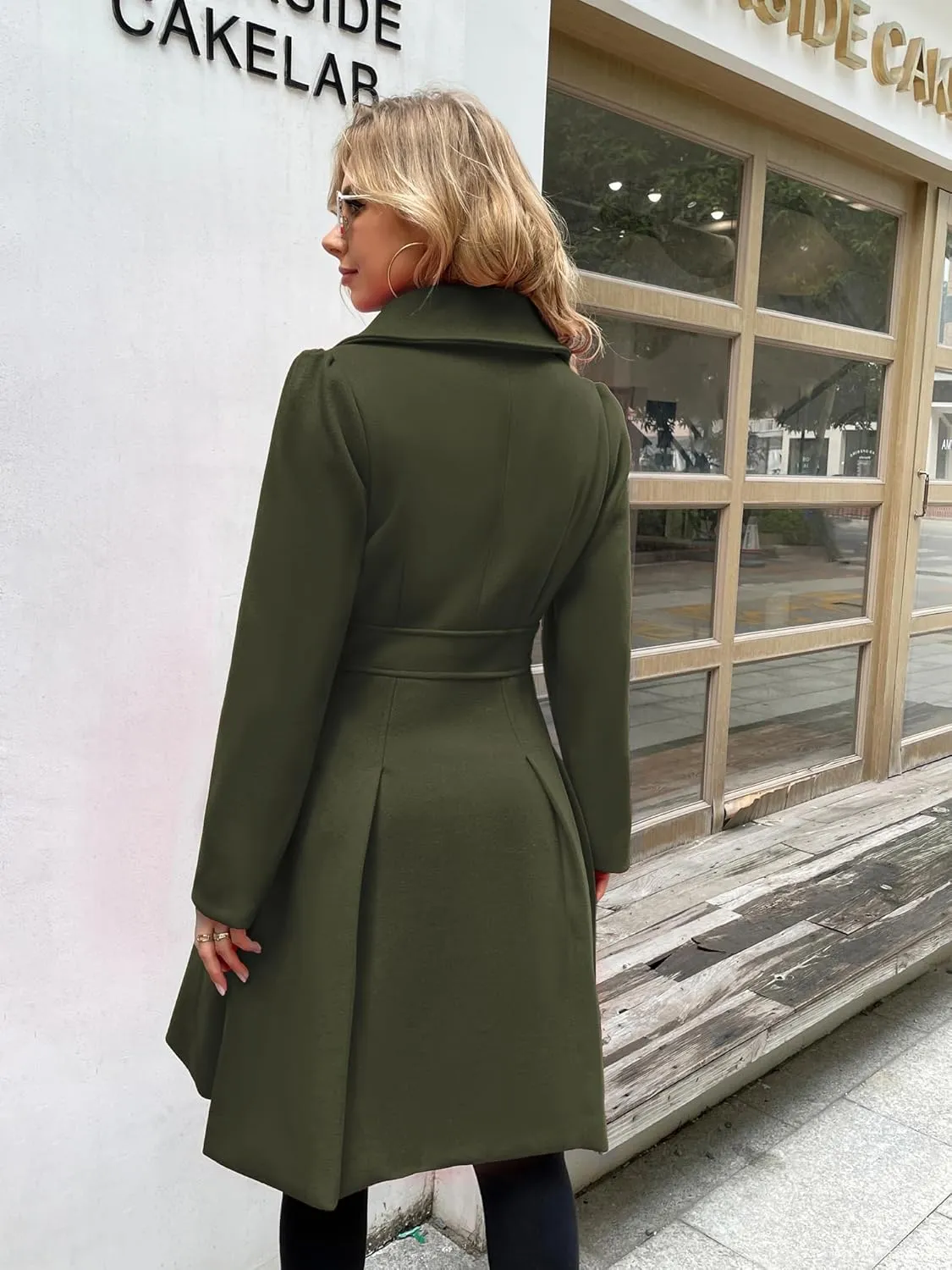 GRACE KARIN 2024 Women's Fashion Trench Coat Notch Lapel Double Breasted Thick A Line Pea Coats Jacket with Pockets(S-2XL)