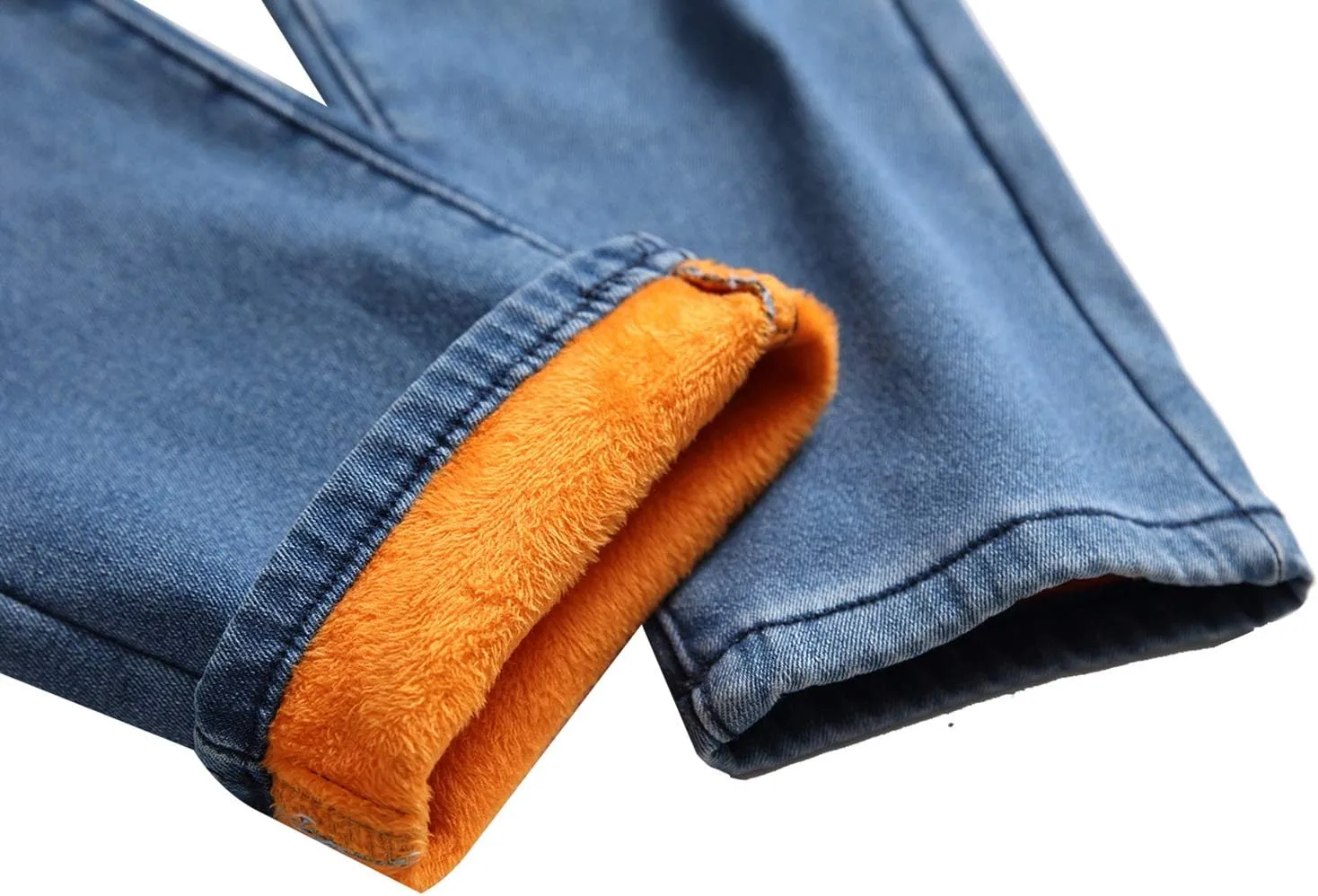 GUNLIRE Men's Thermal Fleece Lined Jeans Winter Slim Fit Thicken Stretch Warm Denim Pants