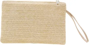 Handmade Beach Woven Bag Portable Change Purse for Women Multi Functional Straw Braid Coin Wallet for Earphone and Item Storage Easy to Clean and Maintain Casual Chic