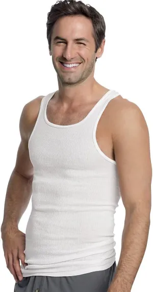 Hanes Men's 100% Cotton White A-Shirts Tagless Undershirts Tanks Tank Tops