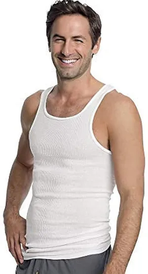 Hanes Mens 12Pack White A-Shirts Tagless Undershirts Tanks Tank Tops L