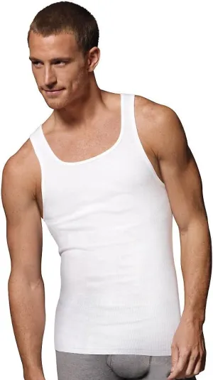 Hanes Men's 6Pack White A-Shirts Tagless Undershirts Tanks Tank Tops