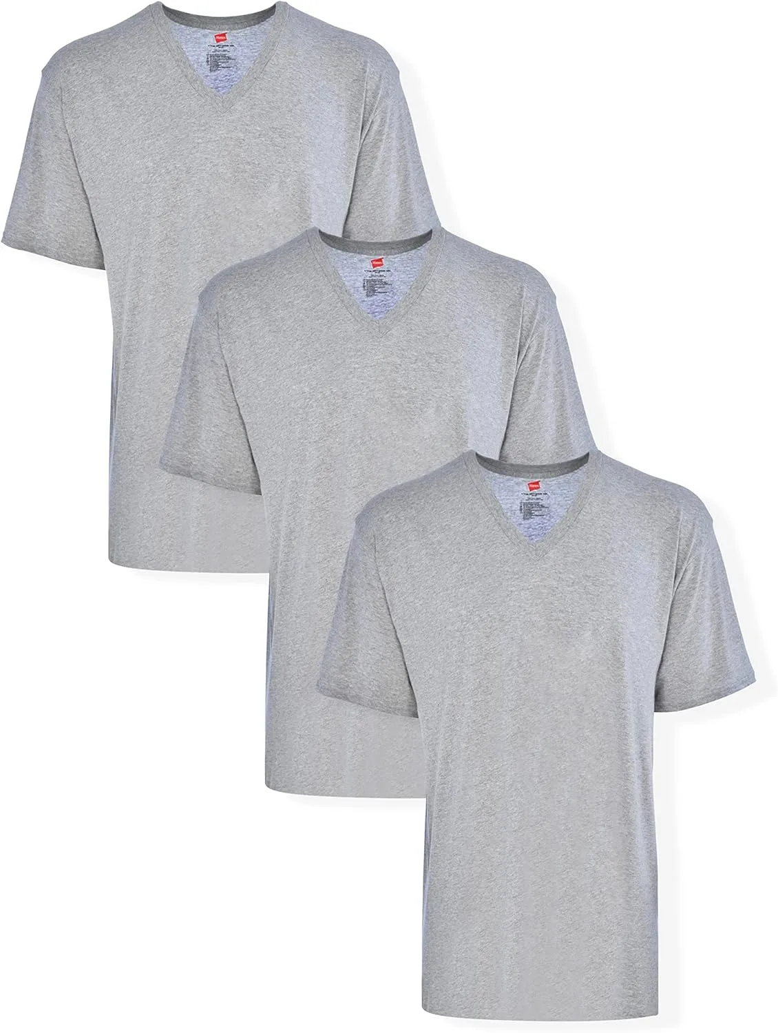 Hanes Mens Tall Cotton V-Neck Tagless Undershirts, Multipack