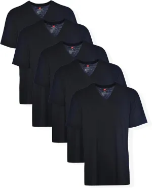 Hanes Mens Tall Cotton V-Neck Tagless Undershirts, Multipack