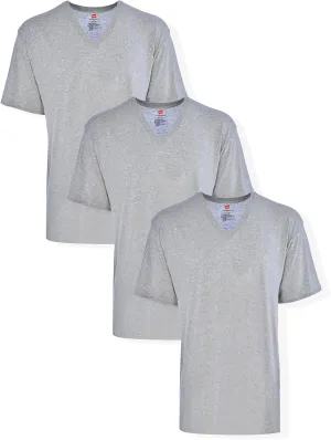 Hanes Mens Tall Cotton V-Neck Tagless Undershirts, Multipack