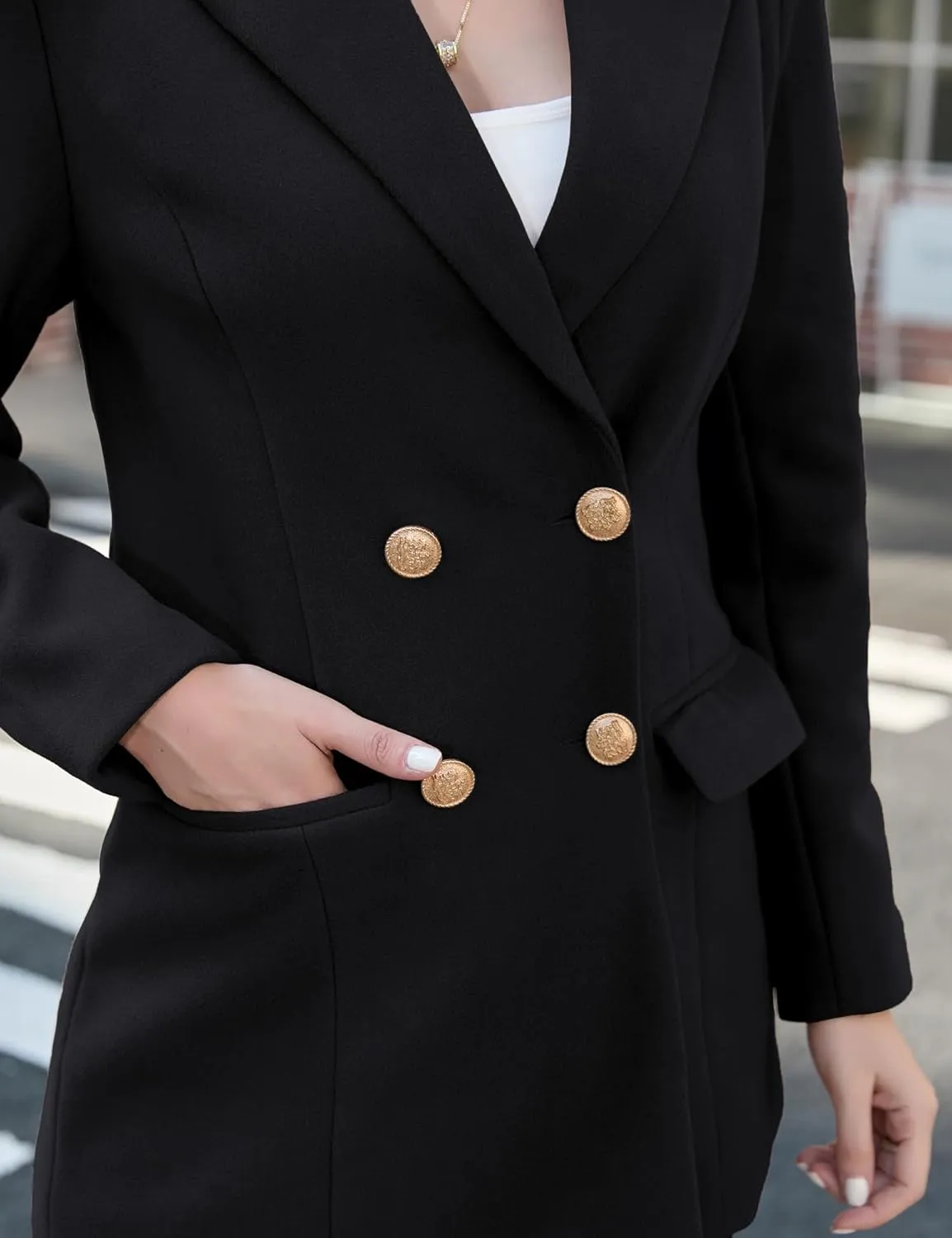 IDEALSANXUN Womens Wool Coat Double Breasted Trench Coat Fall Winter Clothes