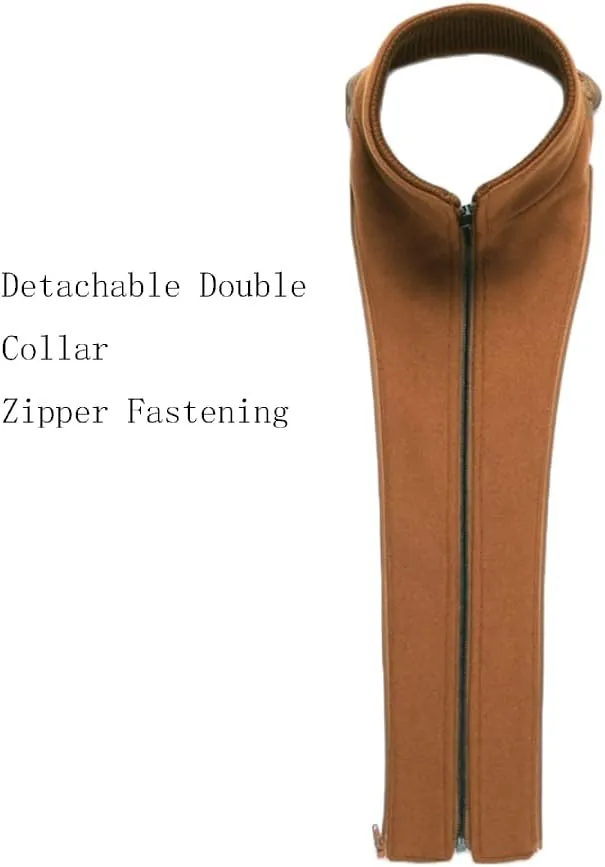 INVACHI Men's Wool Blend Coat Warm Winter Trench Coat with Detachable Soft Scarf Single Breasted Pea Coat