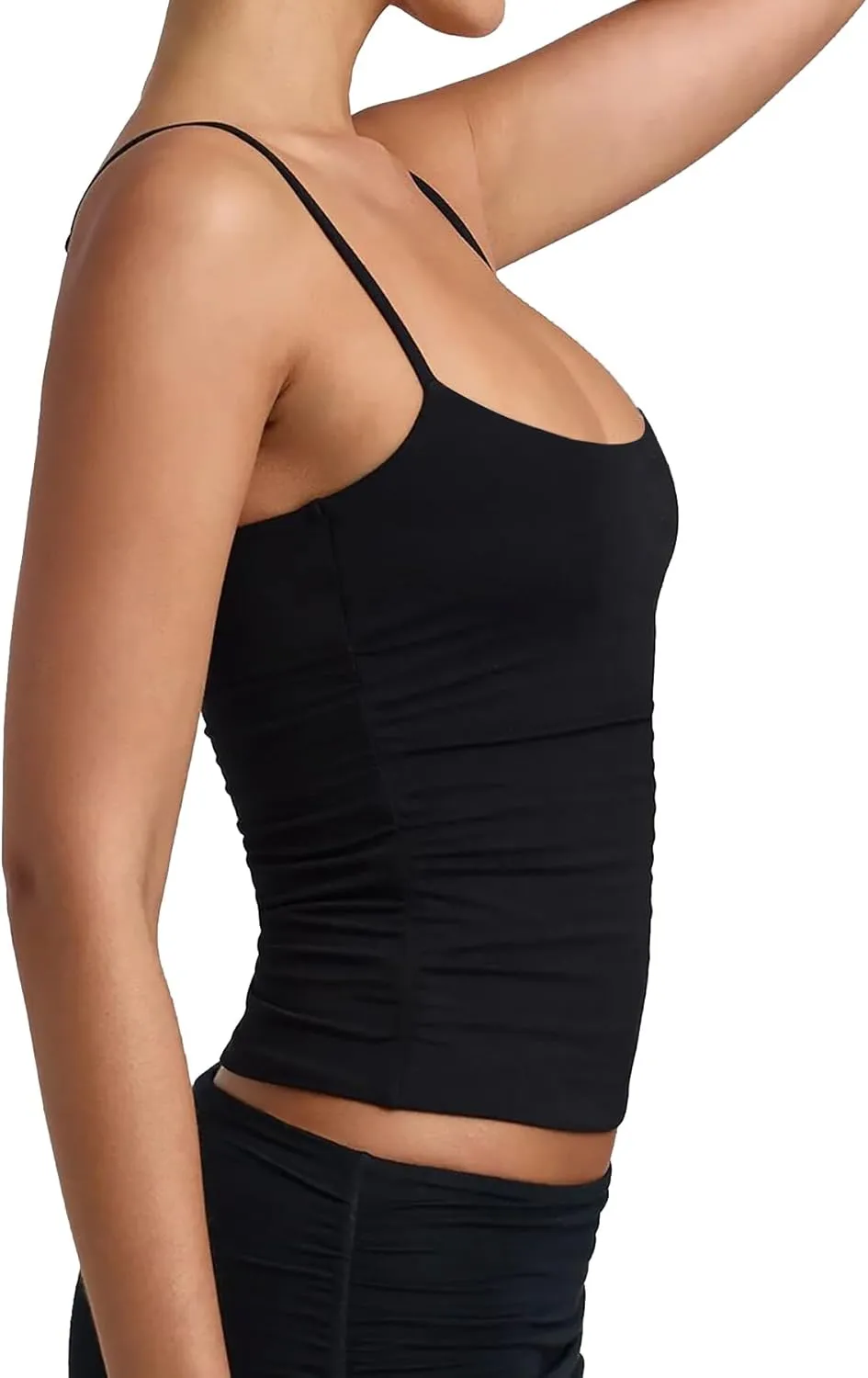 Jar of Love Women's Double Lined Spaghetti Scoop Neck Tank Tops 2025 Adjustable Cute Summer Sleeveless Tops