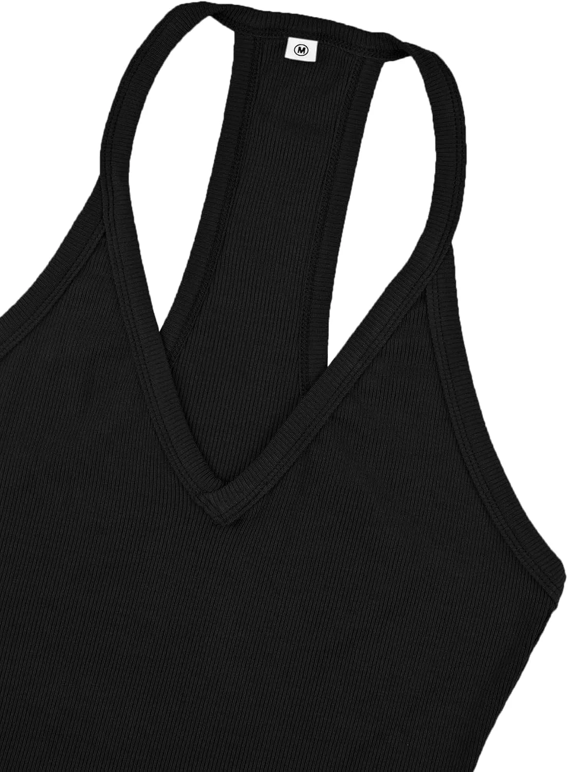 Jar of Love Workout Tank Tops for Women V Neck Racerback Slim Fit Ribbed Sapghetti Tank Fitted Basic Cami Tops
