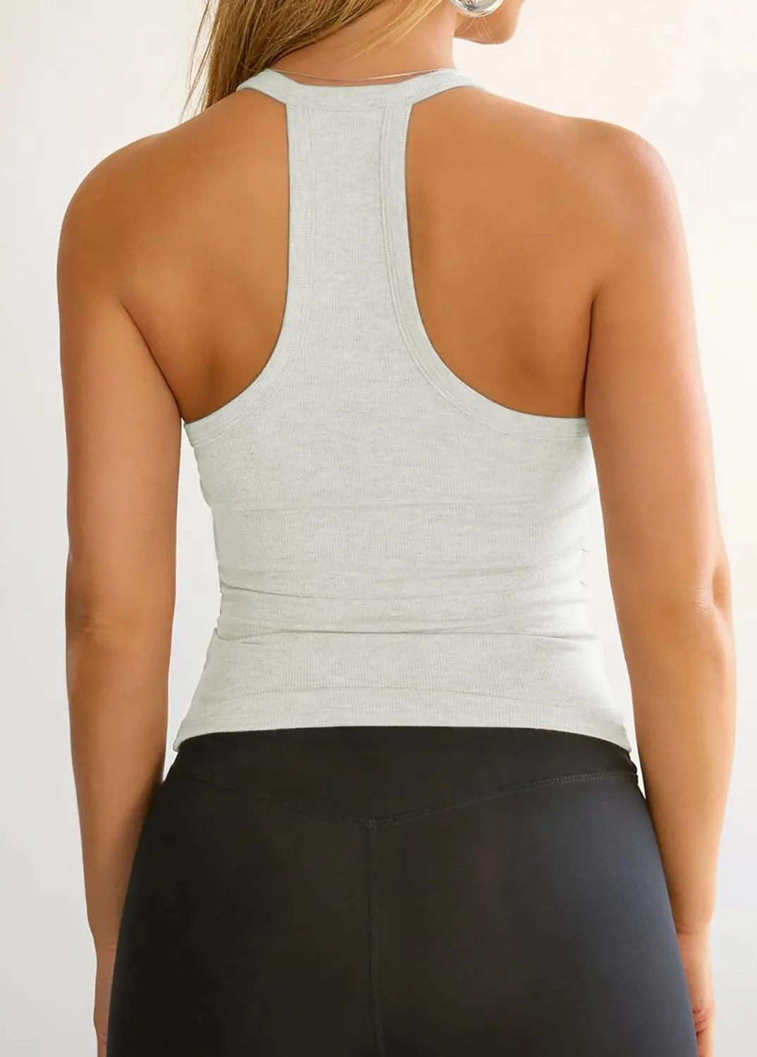 Jar of Love Workout Tank Tops for Women V Neck Racerback Slim Fit Ribbed Sapghetti Tank Fitted Basic Cami Tops