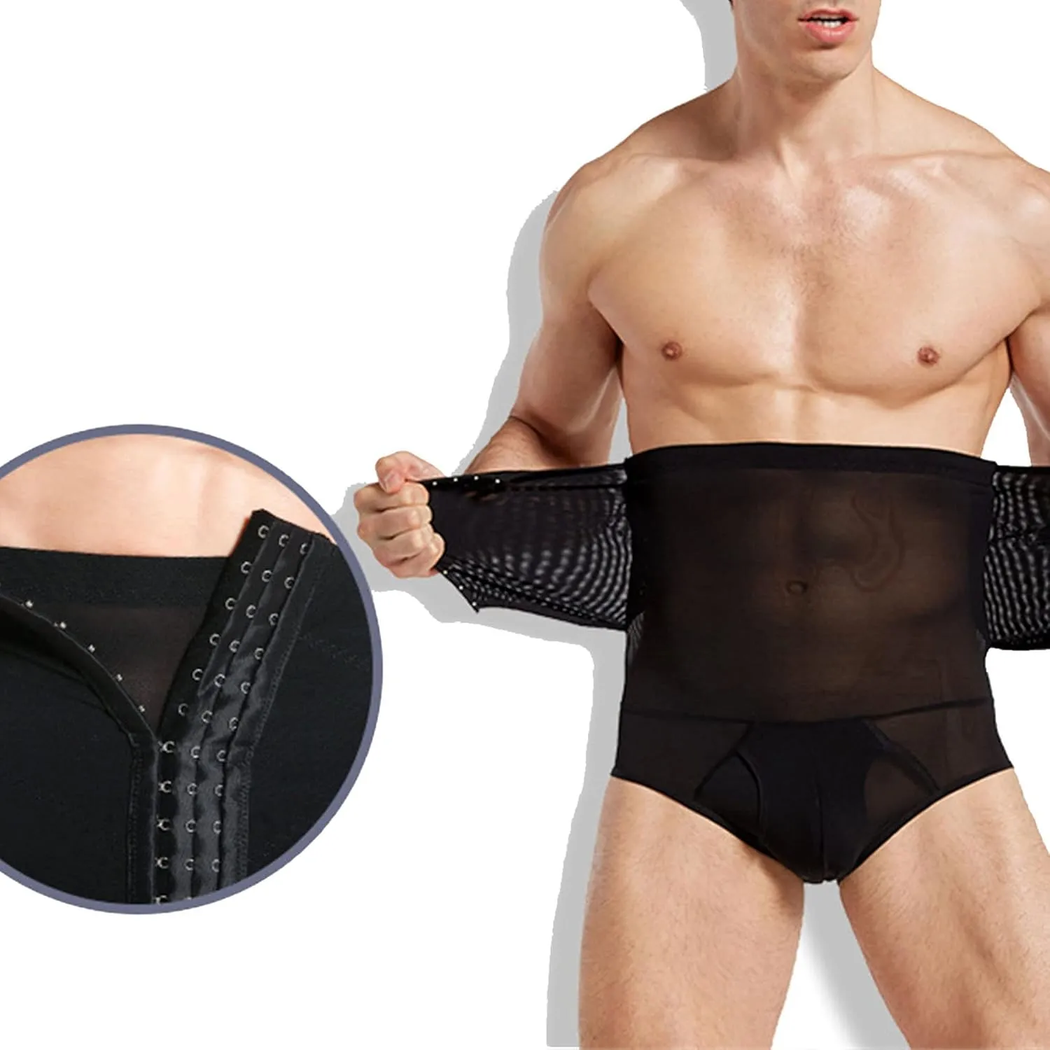 JEsilunmaMY Men's Girdle Waist Trainer Briefs High Waist Tummy Control Body Shaper Slimming Butt Lifter Shapewear Underwear