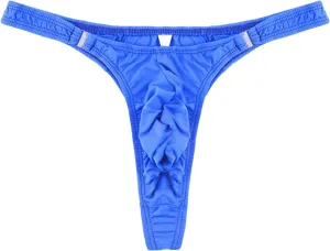 JEsilunmaMY Mens Ruched T-Back Thong Patent Leather Low Rise Bulge Pouch Underwear Soft Stretch G-String Briefs Under Panties