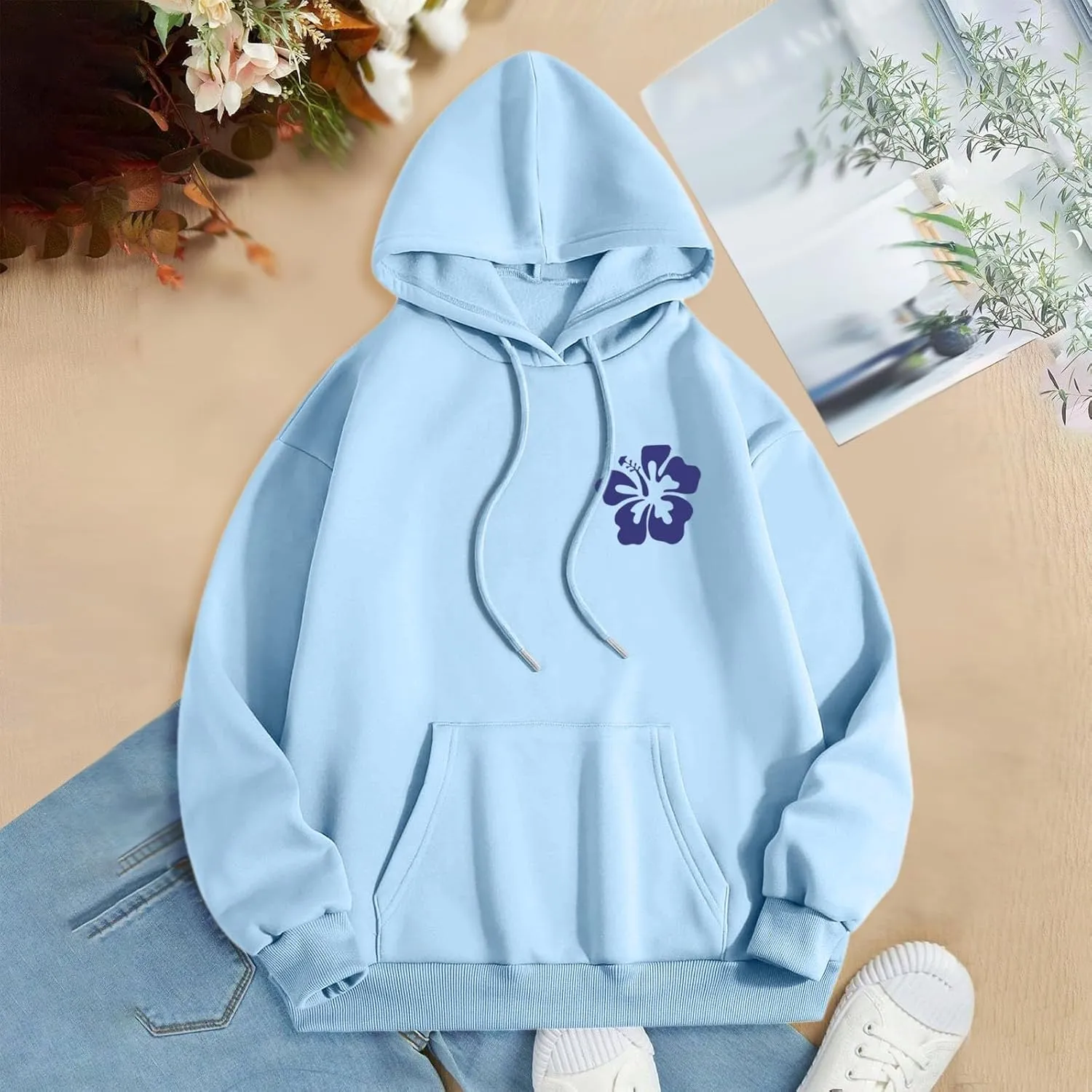 Jesus Loves You Hoodie, Preppy Hoodies for Women Letter Graphic Printed Sweatshirts with Pocket Comfy Fleece Pullover Tops