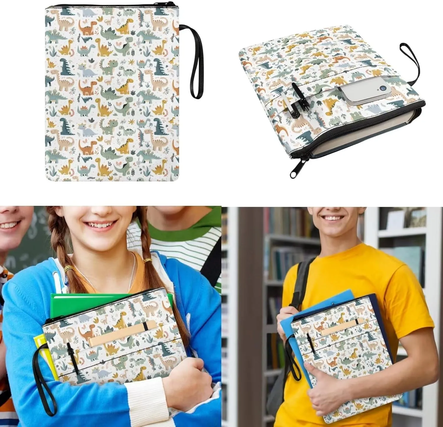 Kawaii Dinosaurs Backpacks for Boys with Lunch Box Multi-Functional Shoulder Bag for School Teens Freezable Lunch Bag with Strap for Picnic Shopping Hiking