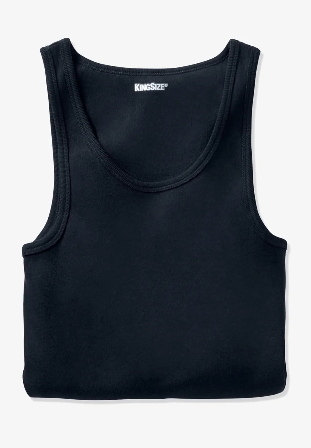 KingSize Men's Big & Tall 3-Pack Ribbed Cotton Tank Undershirt
