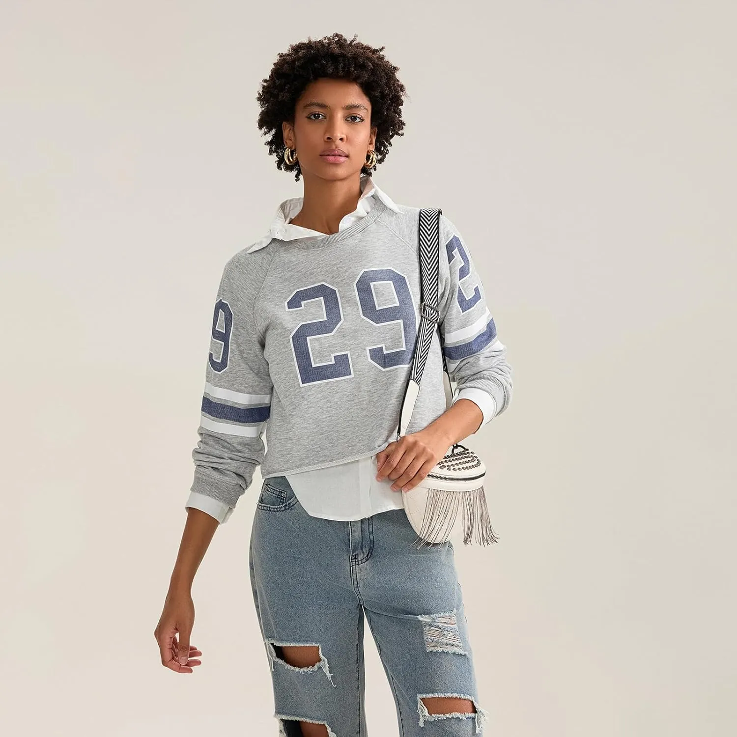 KOSUSANILL Oversized Sweatshirt for Women Y2K Graphic Crewneck Pullover Sweater Loose Fit Long Sleeve T-Shirt Top Fall