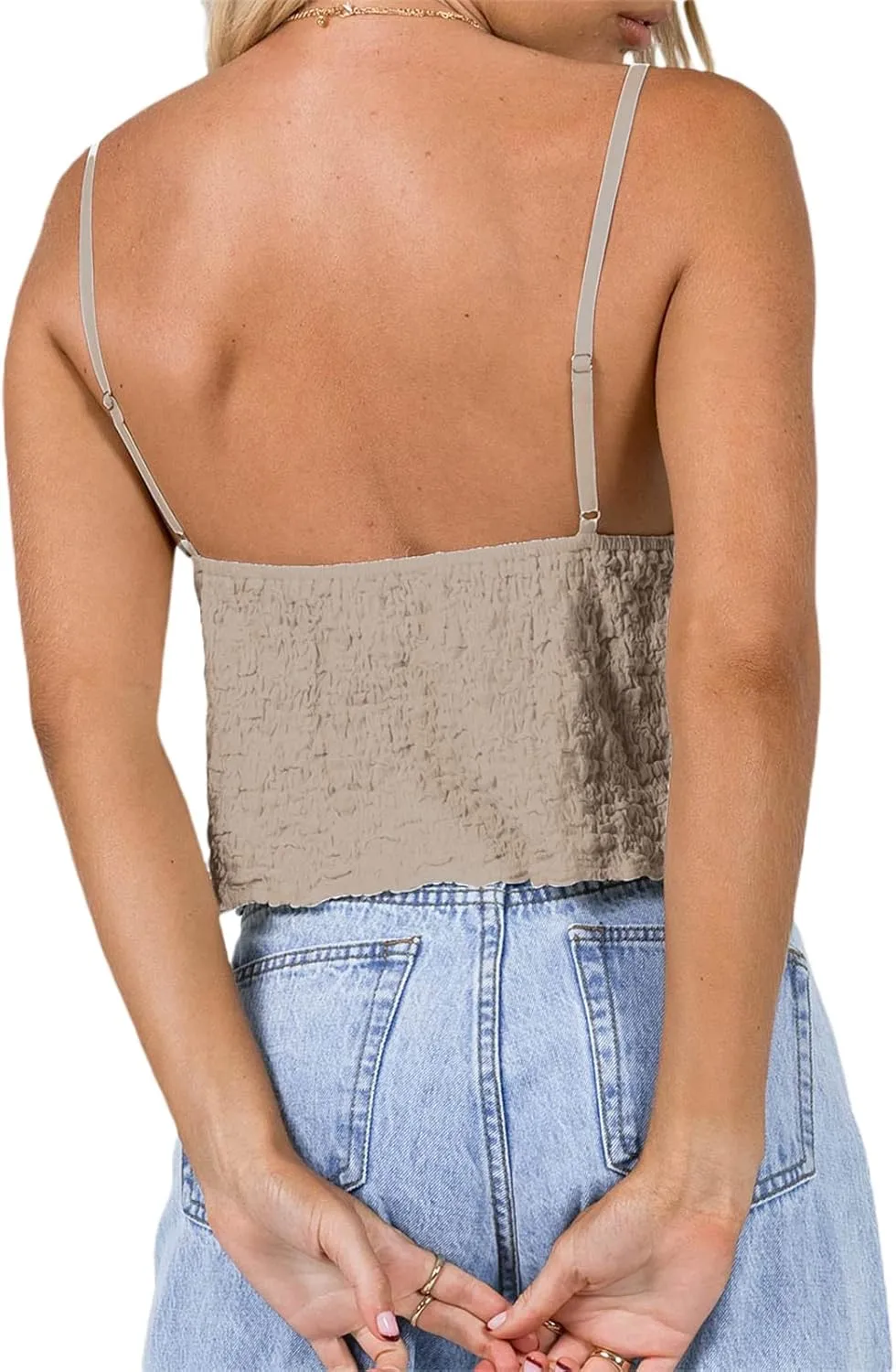 Lace Babydoll Cami Top for Women Sexy Spaghetti Straps Camisoles Empire Waist Semi Sheer Flowy Bodice Tank Tops