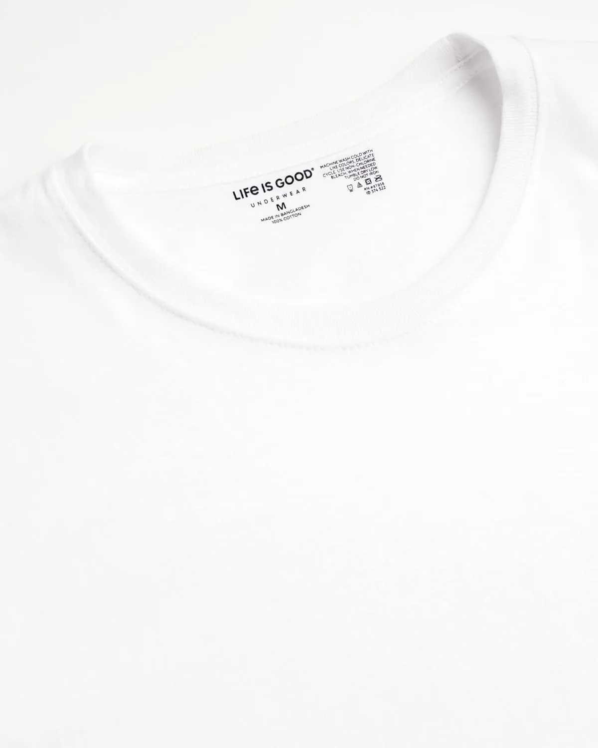 Life is Good Mens Undershirts - 6 Pack Lightweight Breathable Cotton Crewneck and V-Neck T Shirts for Men (Sizes: S-XL)